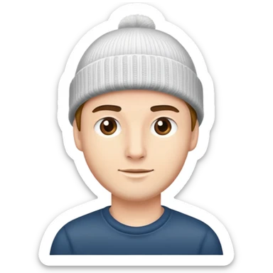 Guy wearing a beanie sticker