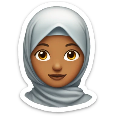 hijabi girl with blue eyes and in her arm a orange cat sticker