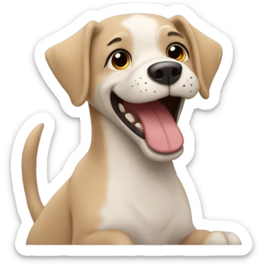 Un perro viralata diciendo hola sticker