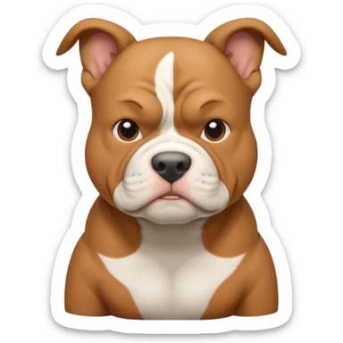 light brown pocket bully facing forwards, head and shoulders sticker