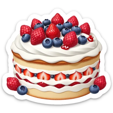 whipped cream cake topped with strawberries raspberries blueberries assorted berries sticker