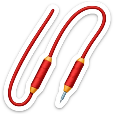 Create a long thin straight red thread sticker