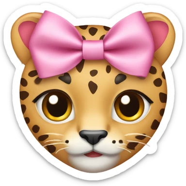 Pink heart with cheetah bow sticker