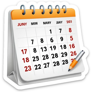 simple calendar with 2 to 3 marked dates symbolizing moderate admin workload sticker