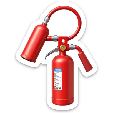 Fire Extinguisher, red with nozzle
 sticker