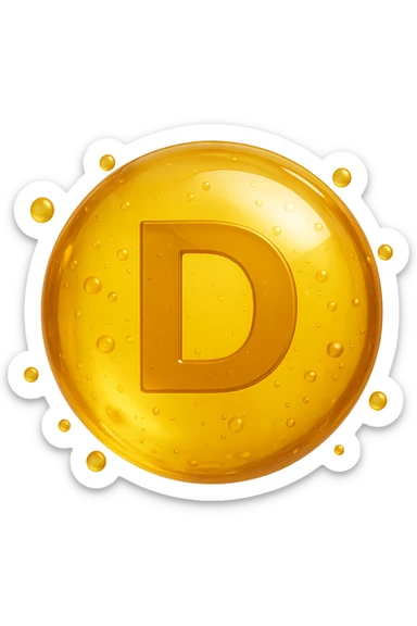 particella in 3d di Vitamina D gialla, iperrealistica in 3d sticker