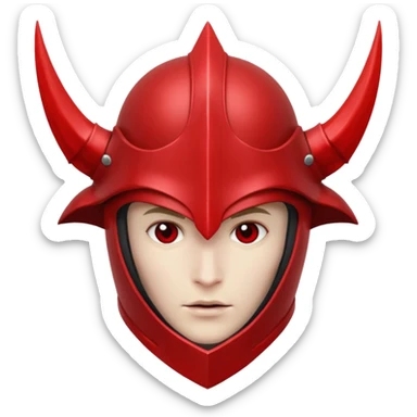 mystic knight with full face helmet and has he has red eldricth powers sticker