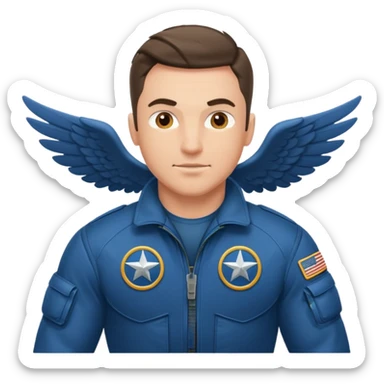 A man flying sticker