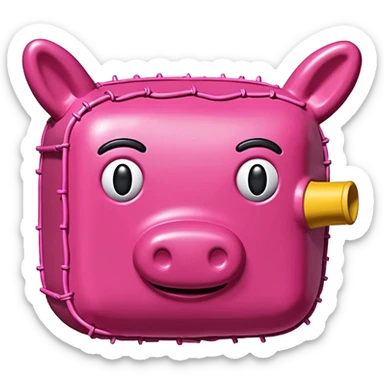   jeff koons style art SPAM pink meat  pinata sculpture  sticker