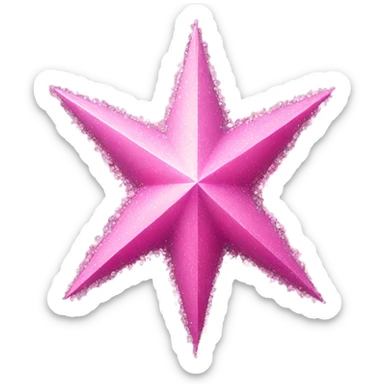 Large pink detailed crystallized star sticker
