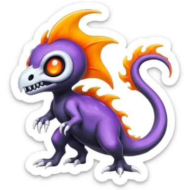 Shiny Duskull-Salandit-Fakémon-hybrid-creature (full body)  sticker