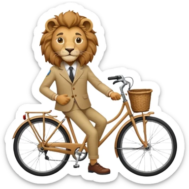 A 20-year-old anthropomorphic lion journalist who loves to travel and ride a bicycle sticker