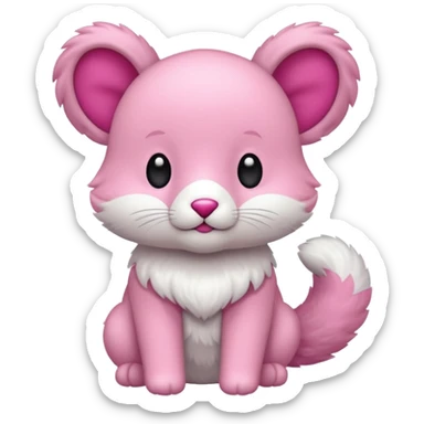 Coelho com laço rosa sticker