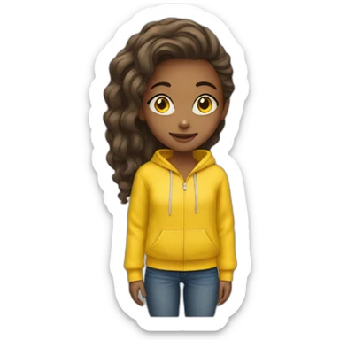 Girl in yellow hoodie sticker