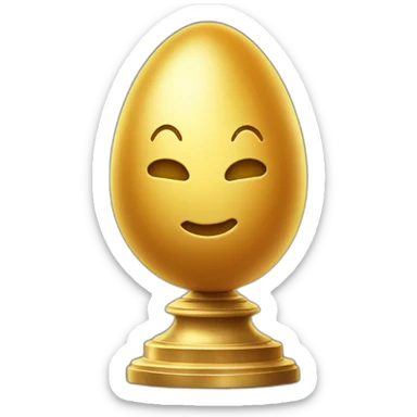 smiling golden egg on a pedestal sticker