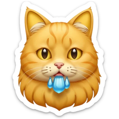 yellow cat  like this 😸😺🐱 with crying tears streaming down its cheeks (like this 😭) sticker