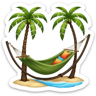 palm tree with hammock in Volcano Island sticker