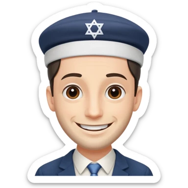 jewish man's face, wearing a kippah and payot sticker