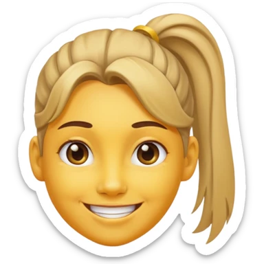 I want to have the regular puke emoji (the round yellow face) but with a pony tail, like Ariana Grande sticker
