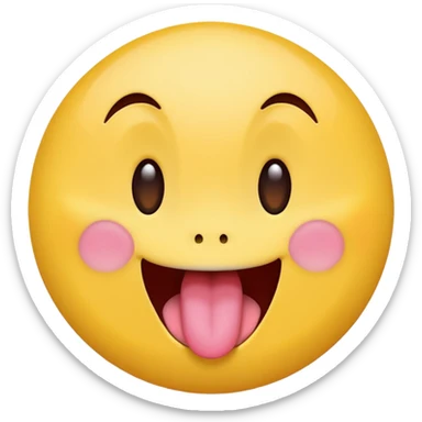 original emoji look yellow circle with winkey face tongue out  sticker