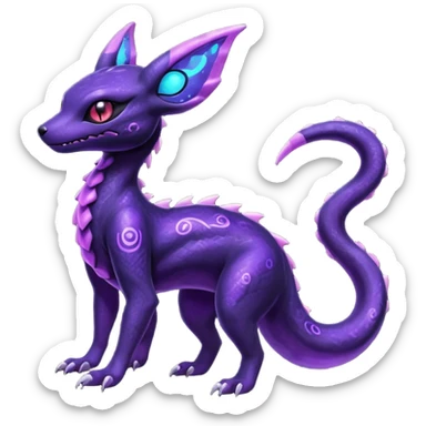 Evil Gothic Nebulae Shiny Futuristic Spooky Salandit-Umbreon-Fakémon-hybrid-creature (full body)  sticker