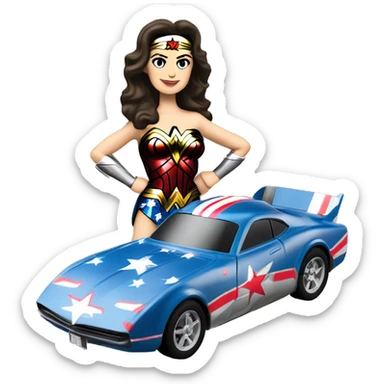 Linda Carter as WW2 Wonder Woman’s Long wheelbase widened ground effects Scion FR-S hypercar rc car sticker
