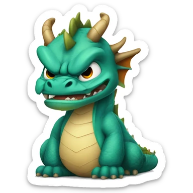 dragon angry frowning full body not asian sticker