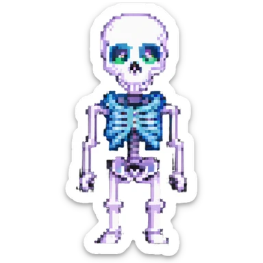 A surprised skeleton, version 4. sticker