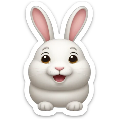 Fat rabbit with buck teeth sticker