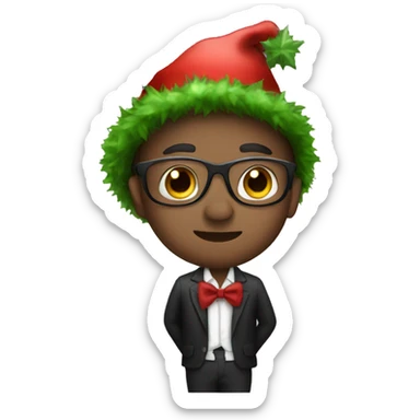 Musician dressed for christmas party sticker