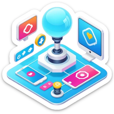 create an isometric analogous to showcase AI embedded experience in workflows sticker