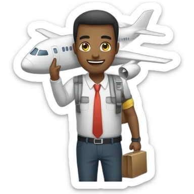 Yo comprando un boleto de avion sticker