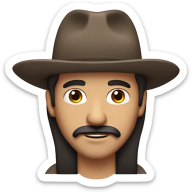 make a Mexican guy with long dark brown hair brown eyes and a mustache   sticker