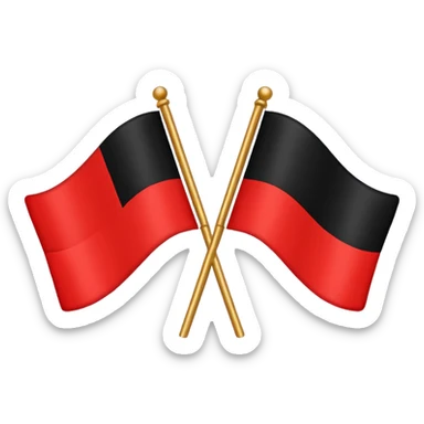 Creat an flag win red and black colour only colour not designs half in red and another half in black  by dividing equaly sticker