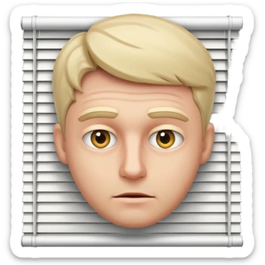 Male peeking through the blinds  sticker