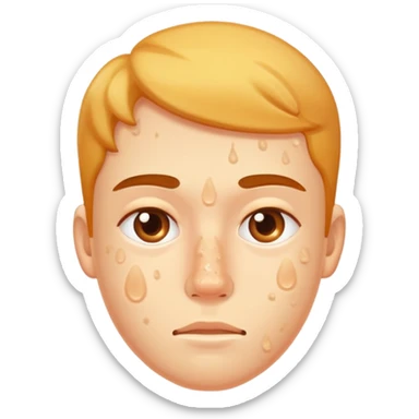 face with acne and pimples sticker