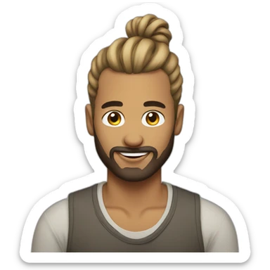 man-bun verbal designer sticker