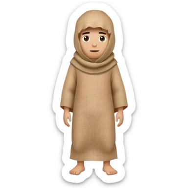 man with burlap sack over head full body standing sticker