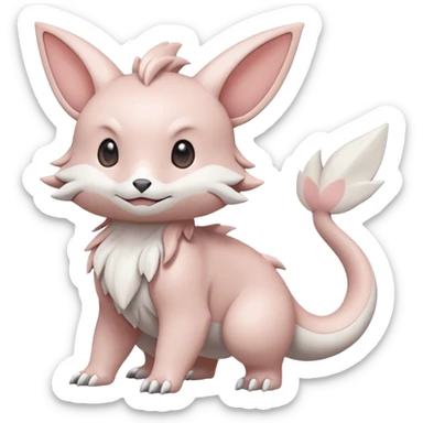 White pastel whitish soft natural realistic romantic vintage antique divine beautiful elegant pretty precious cute young youthful  Fakémon-Pokémon-hybrid-creature sticker