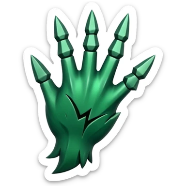 a green claw mark sticker