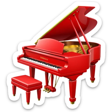 tiny red grand piano for emoji sticker
