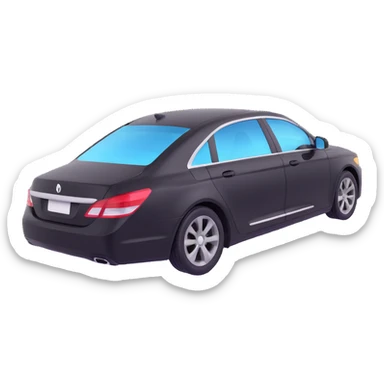 black high-end sedan with a clear protective film halfway on the car, showing the application process, elegant and sophisticated sticker