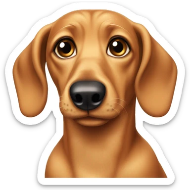 Wiener dog with black eyes name tag Chiara sticker