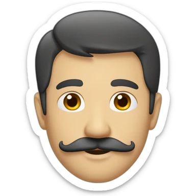 Retraité homme fort moustache sans cheveux sticker