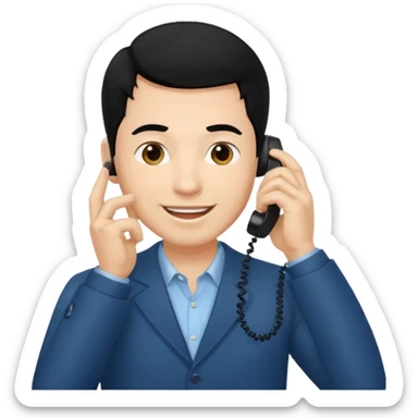 BLACK HAIR LIGHT SKIN MAN talking with her phone sticker