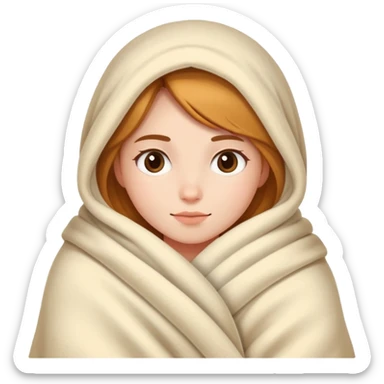 girl cozy in blanket sticker