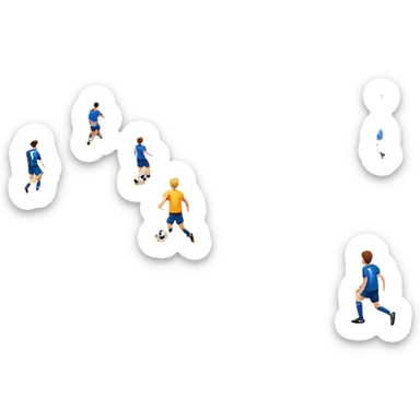 A mini-football match in an indoor sports hall with a wooden floor and clear court markings. The scene captures players in action, with the ball moving towards the goal, and the surrounding bleachers and overhead lights adding to the atmosphere of a competitive game. sticker