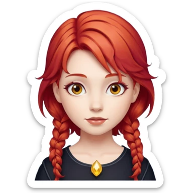 Hada, roja, con alas y unas carita mágica sticker