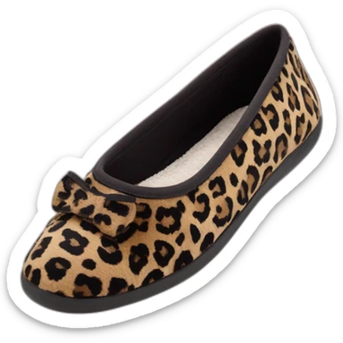 slippers ballerine isotoner léopard avec semelle en cuir souple sticker