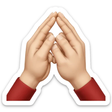 a pair of hands cracking their knuckles, by interlacing fingers, rotating the hands, and extending sticker